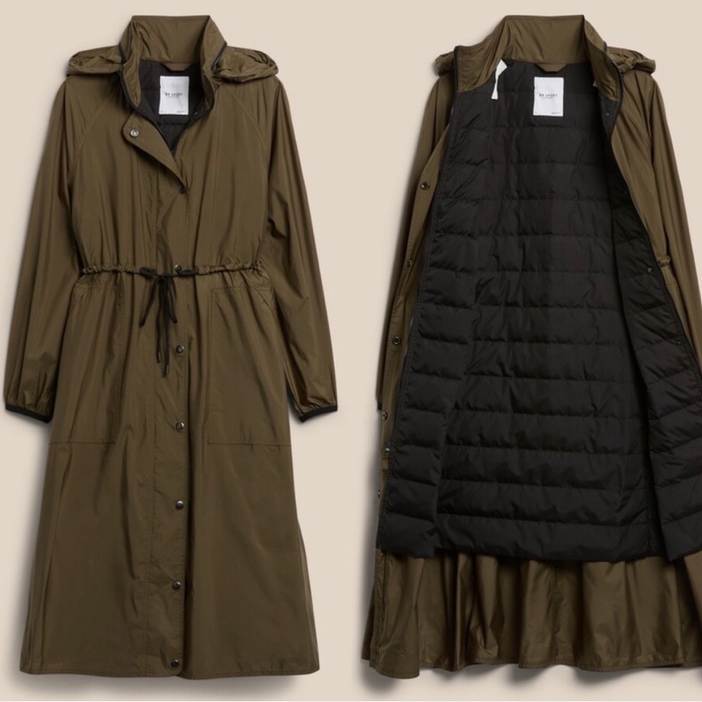 Banana Republic BR SPORT Olive Green Anorak Raincoat